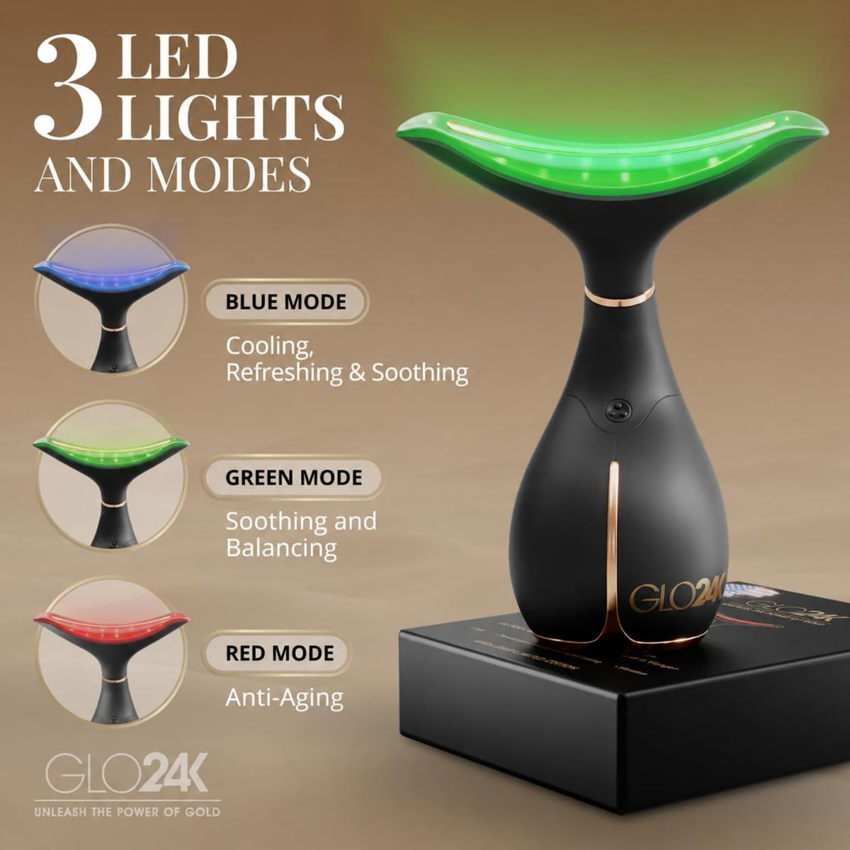 Masajeador Facial y de Cuello con Luz LED y Vibración
