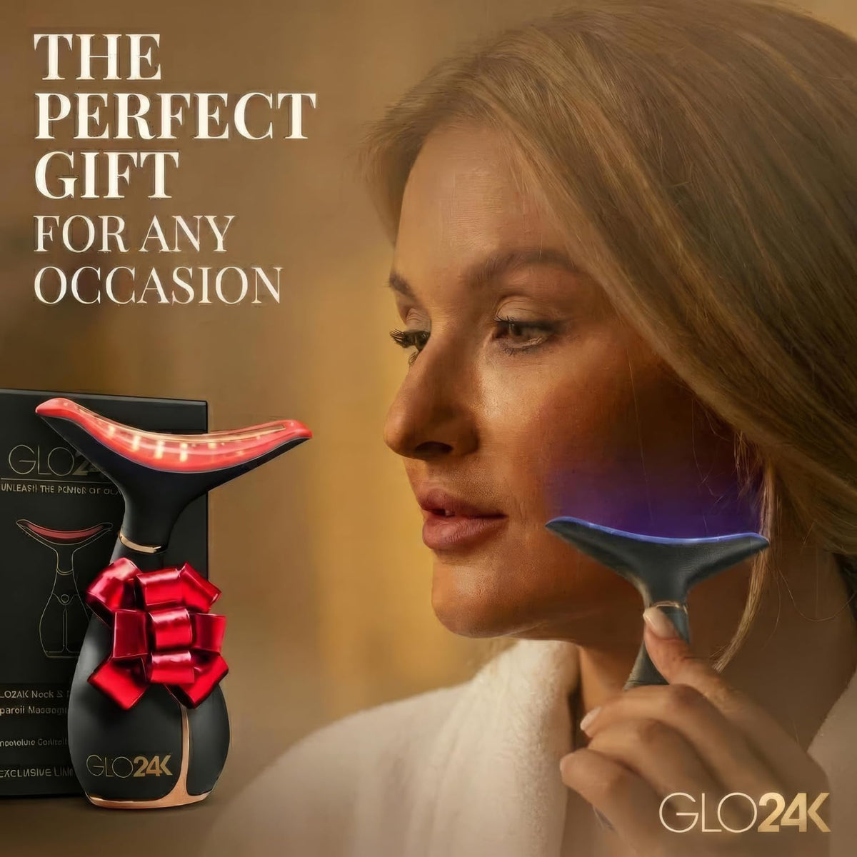 Masajeador Facial y de Cuello con Luz LED y Vibración