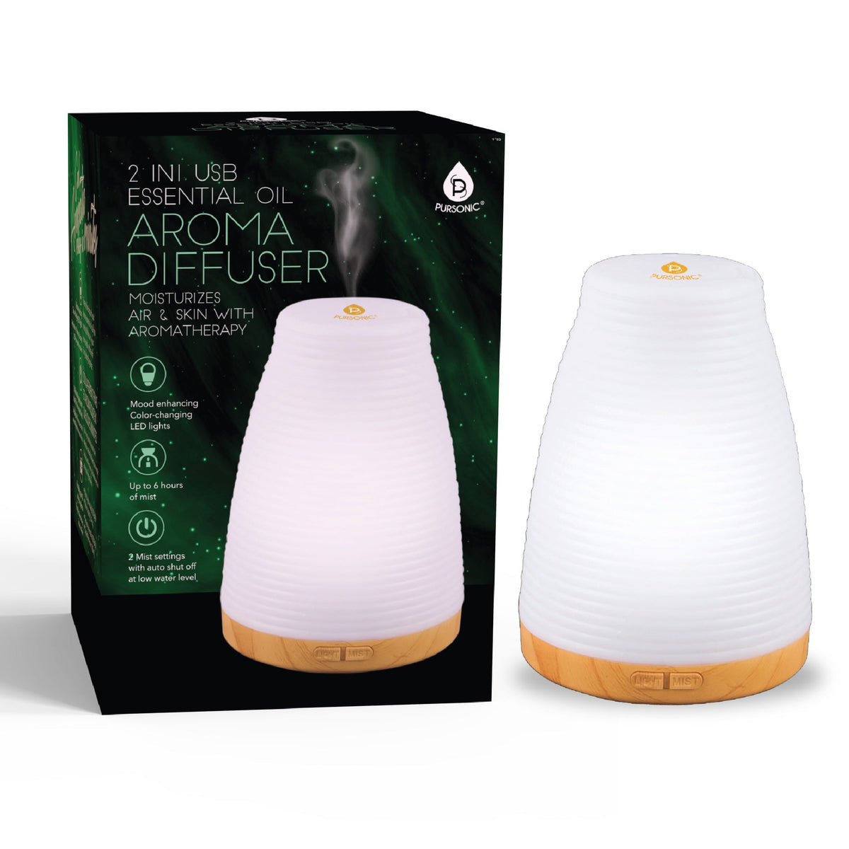 Difusor de Aromaterapia USB 2 en 1 – Aceites Esenciales y Humidificador