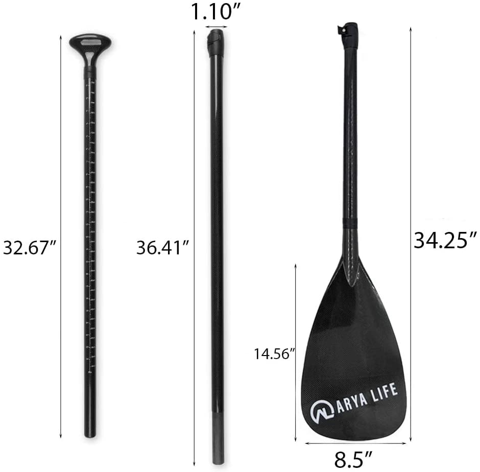 Remo SUP Arya Life 3 Piezas – Pala de Fibra de Vidrio y Vástago de Fibra de Carbono Ajustable