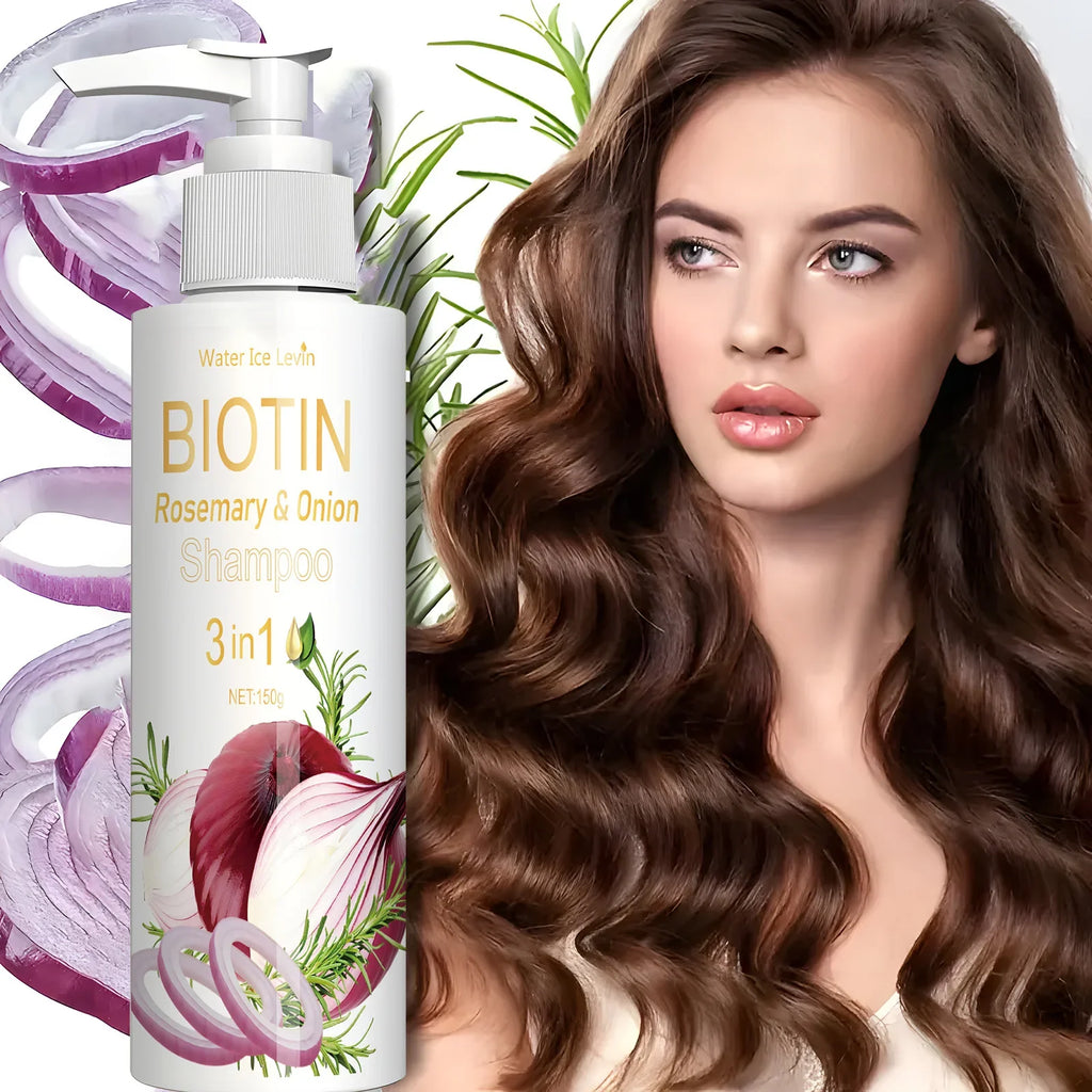 Shampoo 3 en 1 Biotina, Romero y Cebolla – Crecimiento, Fortaleza y Anticaida