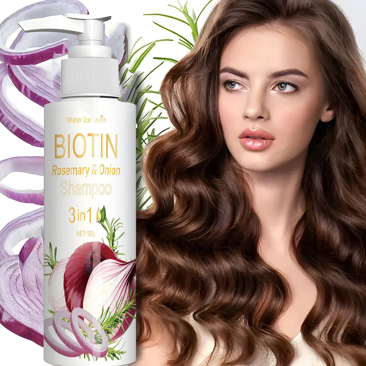 Shampoo 3 en 1 Biotina, Romero y Cebolla – Crecimiento, Fortaleza y Anticaida