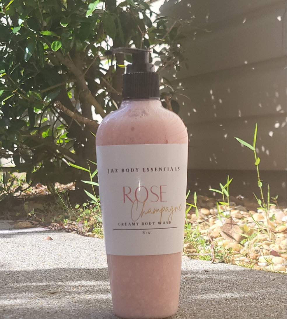Gel de Ducha Cremoso Rosa y Champán 8oz – Lujo y Suavidad en Cada Baño