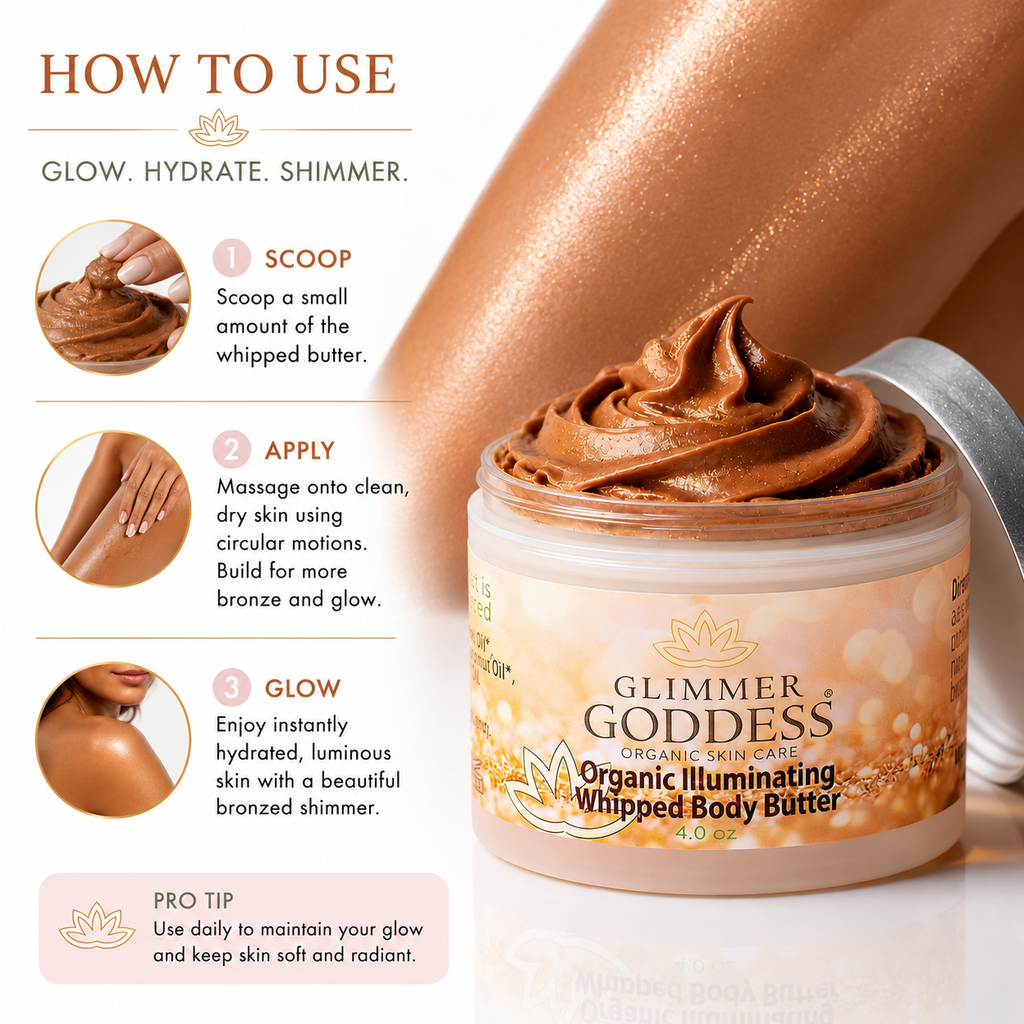 Mantequilla Corporal Bronceadora Orgánica Batida – Brillo Bronceado Instantáneo