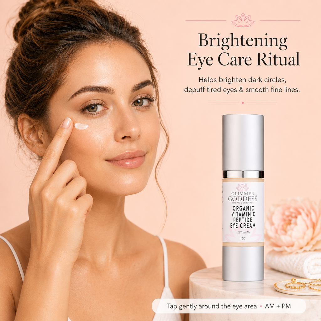 Sérum Contorno de Ojos Orgánico con Vitamina C y Péptidos – Reduce Ojeras